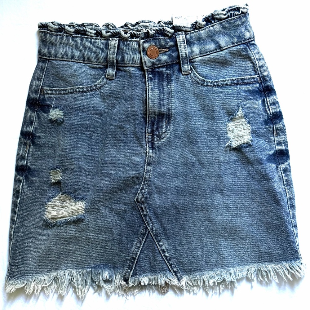 Sonoma Goods For Life Light Blue Distressed Denim Mini Skirt New With Tags